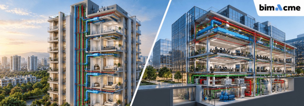 MEP BIM Modeling on Residential Towers vs Commercial Projects and Why the Approach Must Be Completely Different